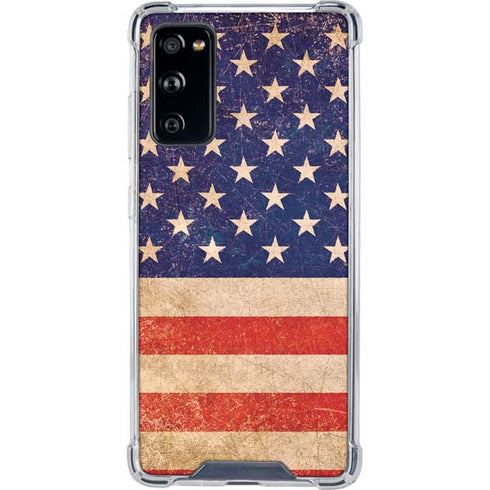 Distressed American Flag Galaxy S20 FE Clear Case